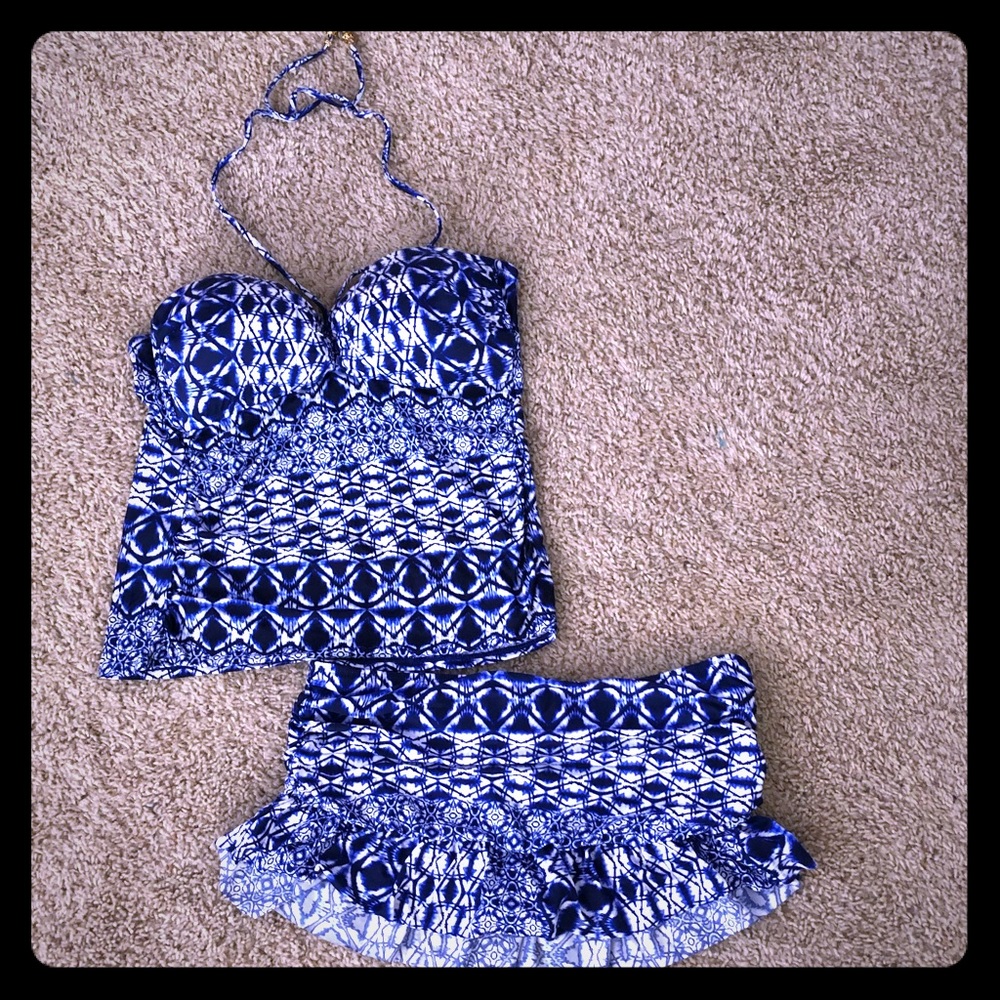 La Blanca tankini with skirt bottom